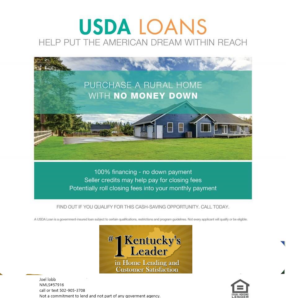 USDA Lenders Based in Kentucky Offering Rural Housing Mortgage loans.