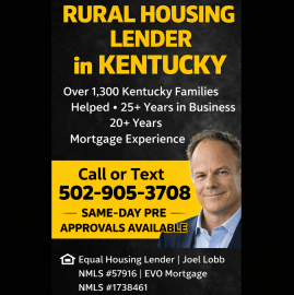 Kentucky USDA Rural Housing Loans, Rural Housing Lender in Kentucky